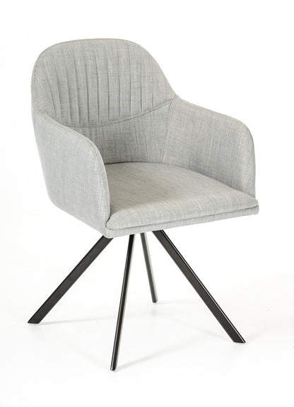 Gray & Black Fabric Dining Chair