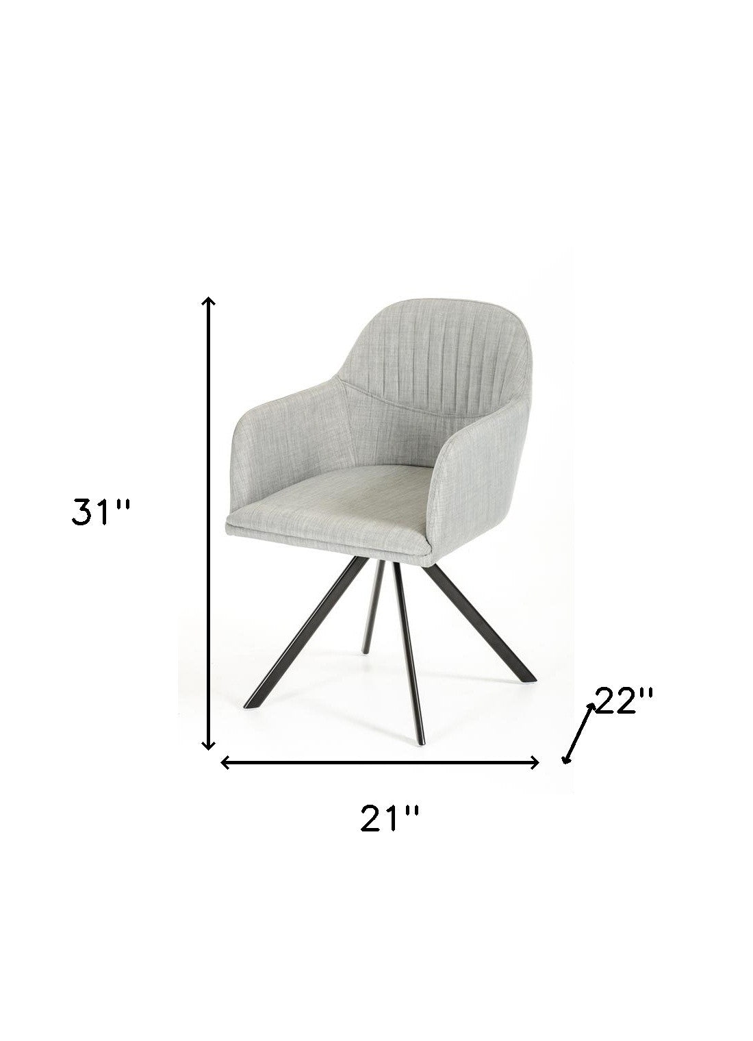 Gray & Black Fabric Dining Chair