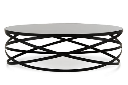 Black Metal & Glass Coffee Table