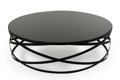 Black Metal & Glass Coffee Table