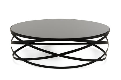 Black Metal & Glass Coffee Table