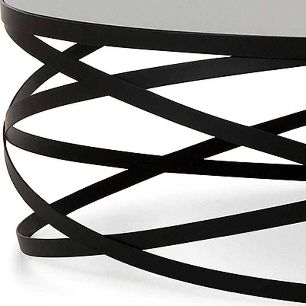 Black Metal & Glass Coffee Table