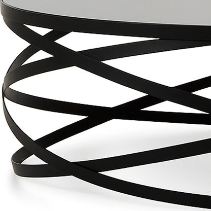 Black Metal & Glass Coffee Table