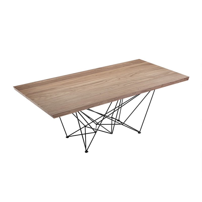 Walnut Veneer And Metal Dining Table