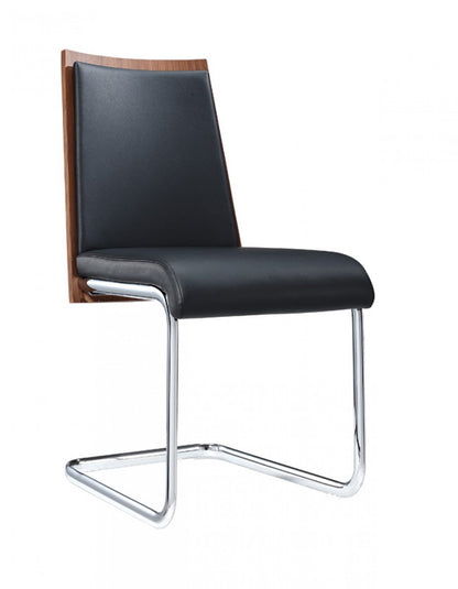 Black & Silver Faux Leather Dining Chair - Set of 2