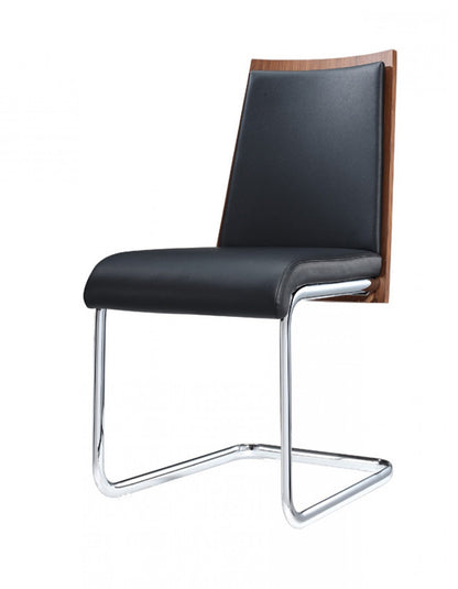 Black & Silver Faux Leather Dining Chair - Set of 2