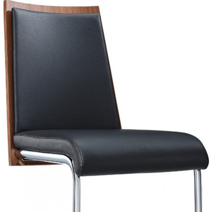 Black & Silver Faux Leather Dining Chair - Set of 2