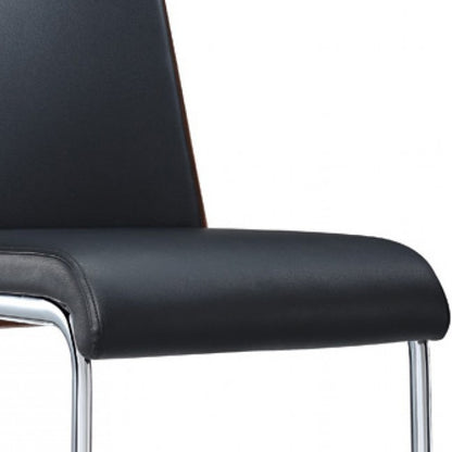 Black & Silver Faux Leather Dining Chair - Set of 2