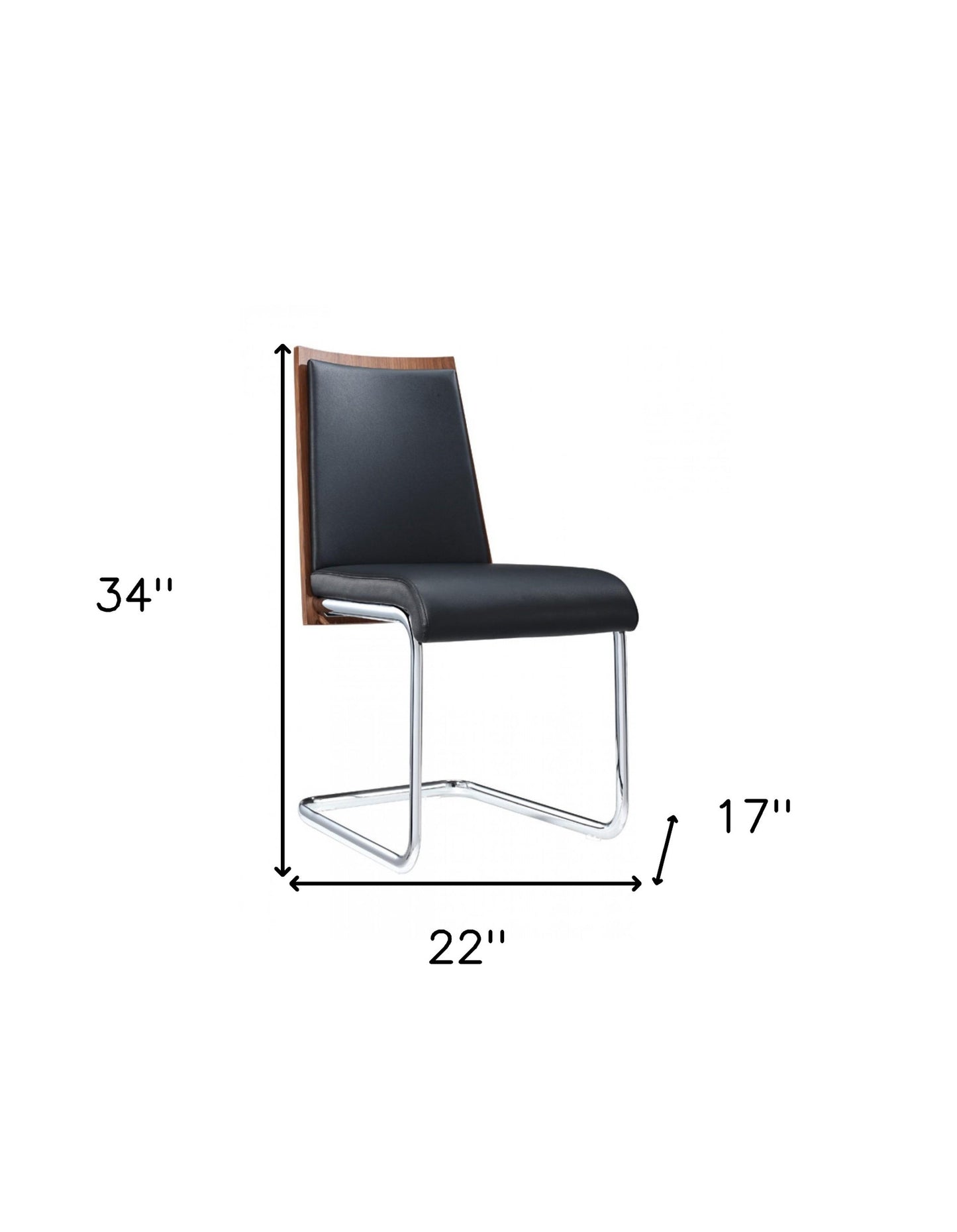 Black & Silver Faux Leather Dining Chair - Set of 2