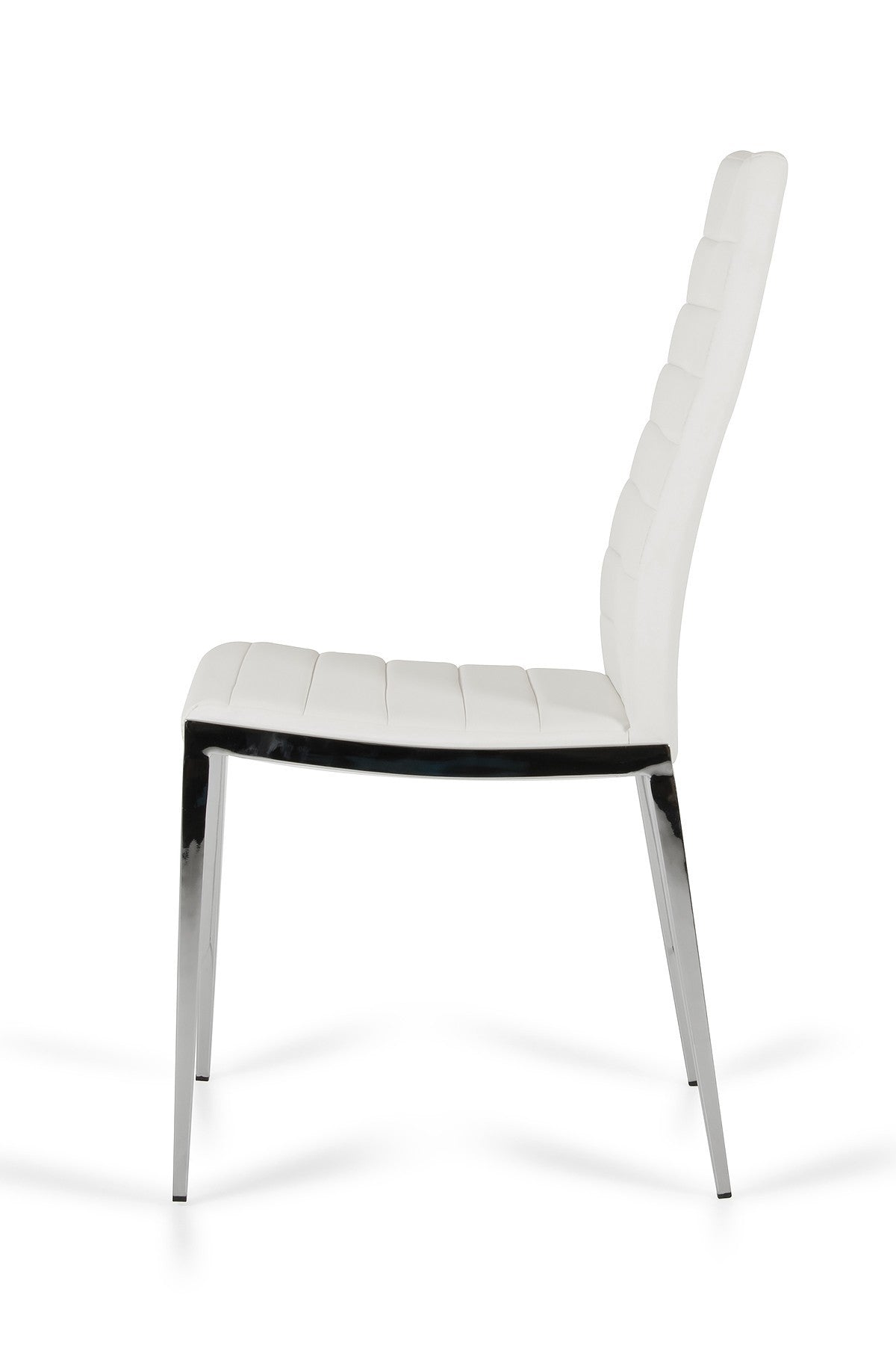 White & Silver Faux Leather Dining Chair - Set of 2