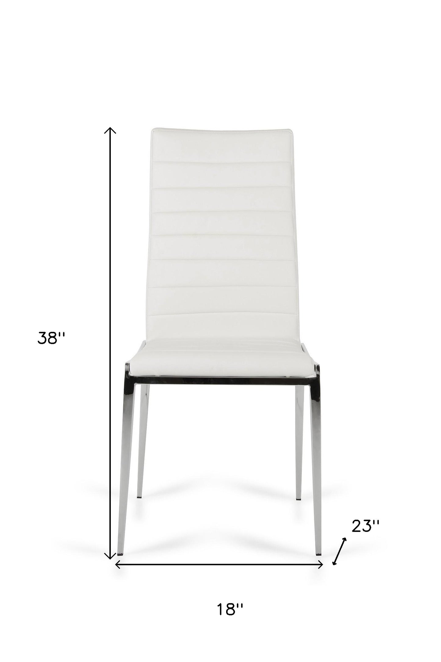 White & Silver Faux Leather Dining Chair - Set of 2