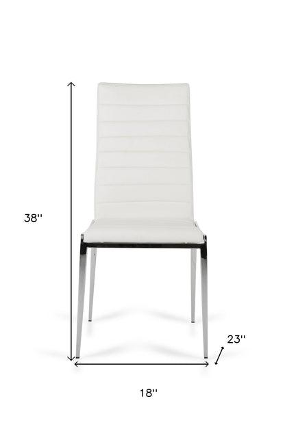 White & Silver Faux Leather Dining Chair - Set of 2