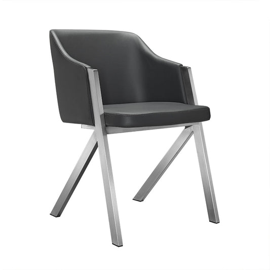 Gray & Silver Faux Leather Dining Chairs - Set of 2