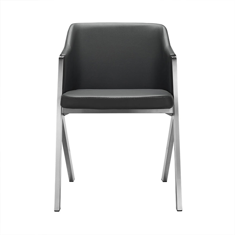 Gray & Silver Faux Leather Dining Chairs - Set of 2