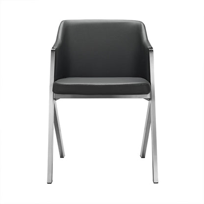 Gray & Silver Faux Leather Dining Chairs - Set of 2