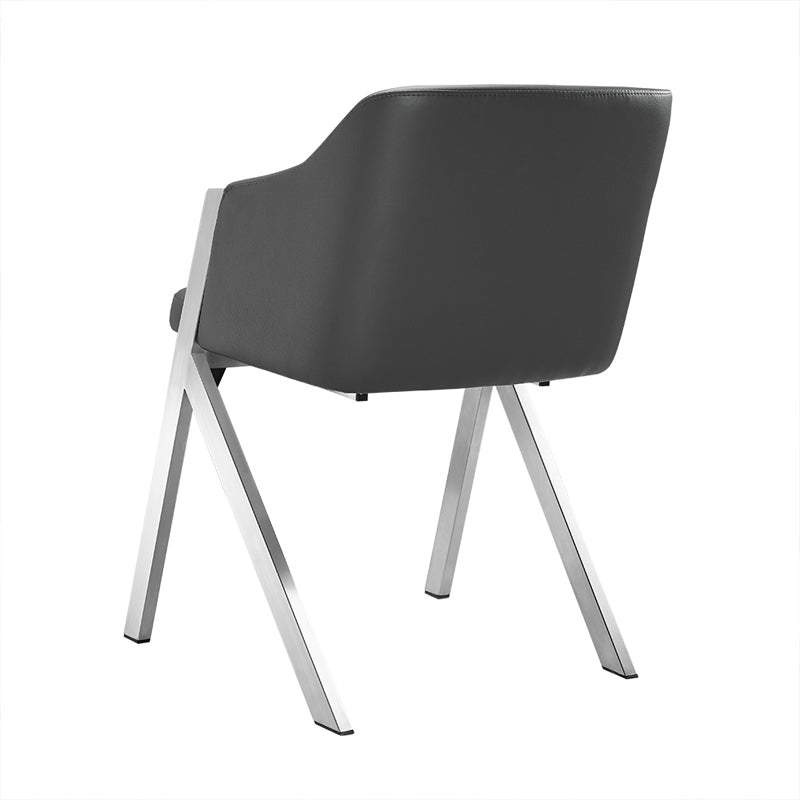 Gray & Silver Faux Leather Dining Chairs - Set of 2