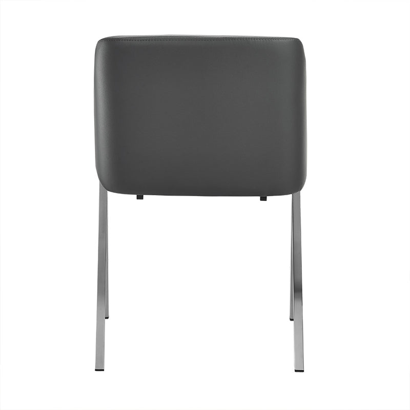 Gray & Silver Faux Leather Dining Chairs - Set of 2