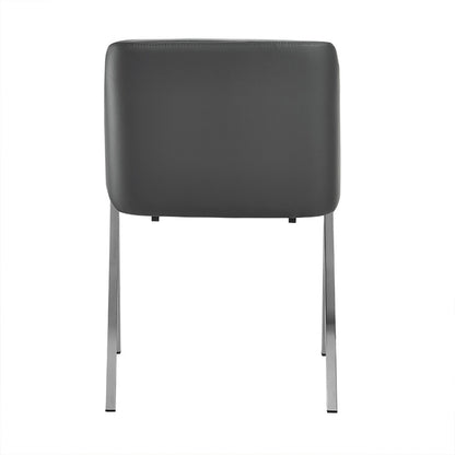Gray & Silver Faux Leather Dining Chairs - Set of 2