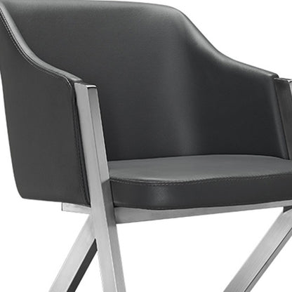 Gray & Silver Faux Leather Dining Chairs - Set of 2