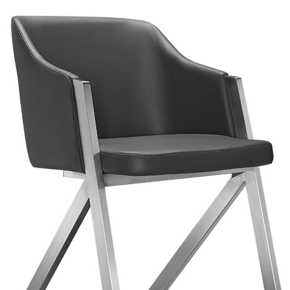 Gray & Silver Faux Leather Dining Chairs - Set of 2