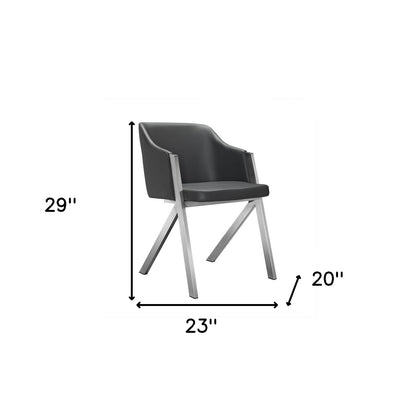 Gray & Silver Faux Leather Dining Chairs - Set of 2