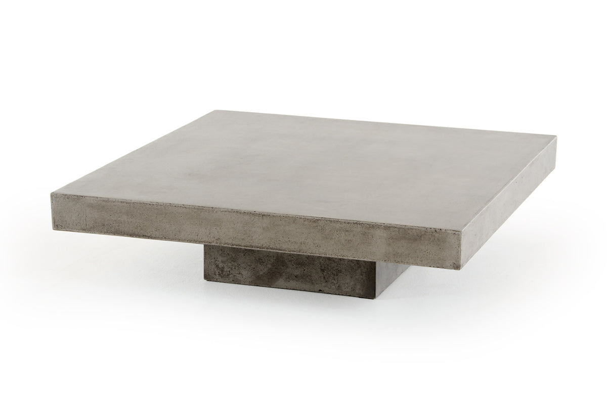 Gray & Dark Gray Concrete Square Block Coffee Table image 3