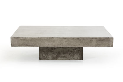 Gray & Dark Gray Concrete Square Block Coffee Table image 2