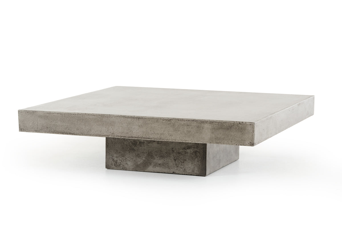 Gray & Dark Gray Concrete Square Block Coffee Table image 4