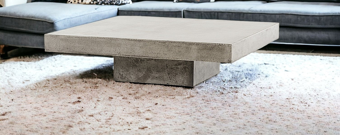 Gray Concrete Modern Square Coffee Table