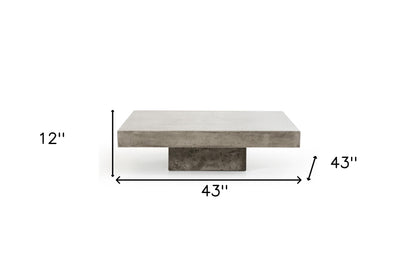 Gray Concrete Modern Square Coffee Table