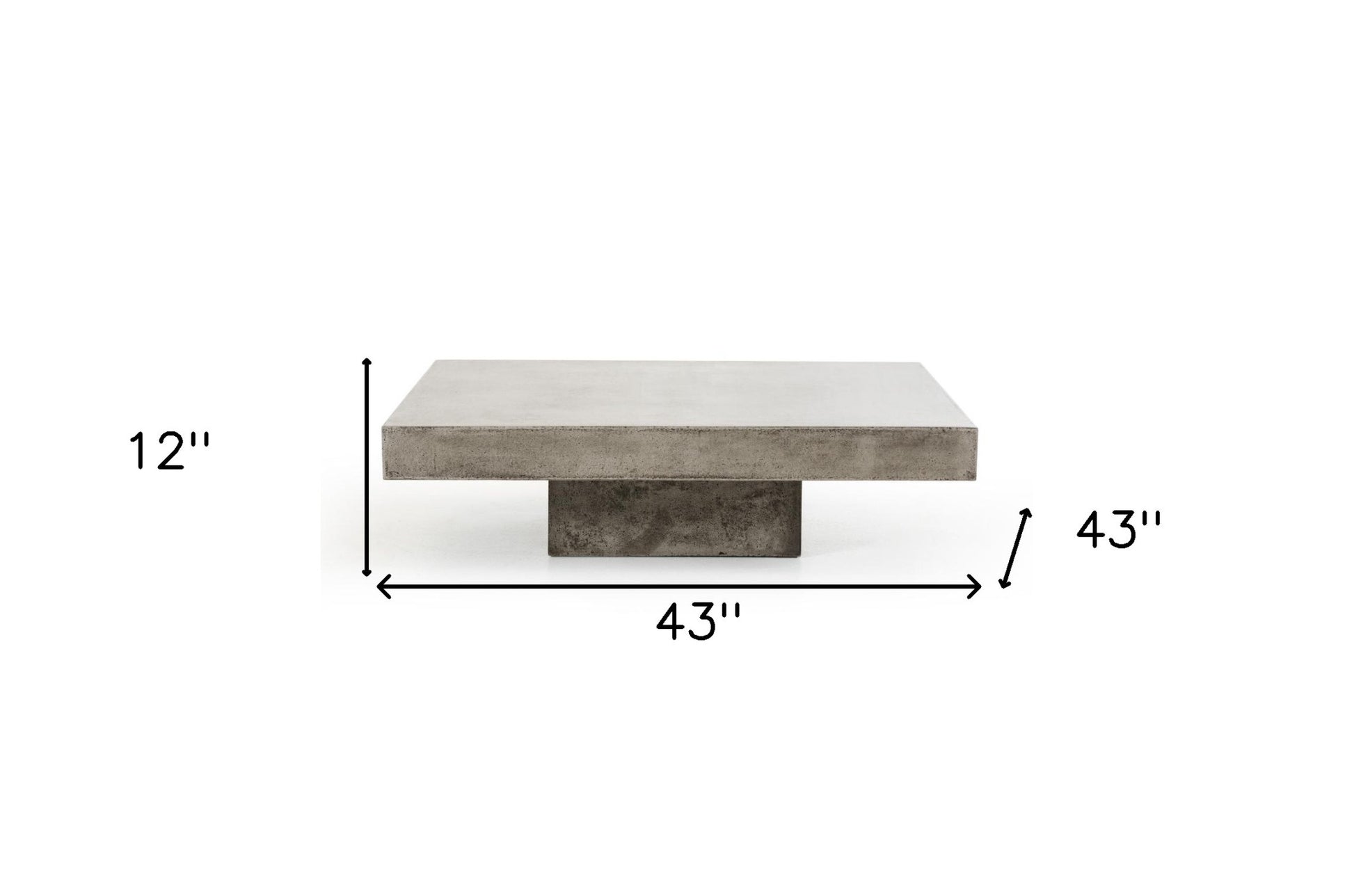 Gray & Dark Gray Concrete Square Block Coffee Table image 7