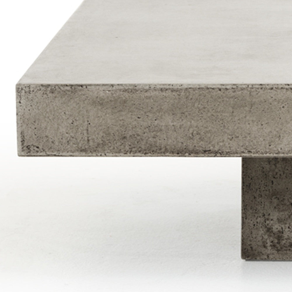 Gray & Dark Gray Concrete Square Block Coffee Table image 6