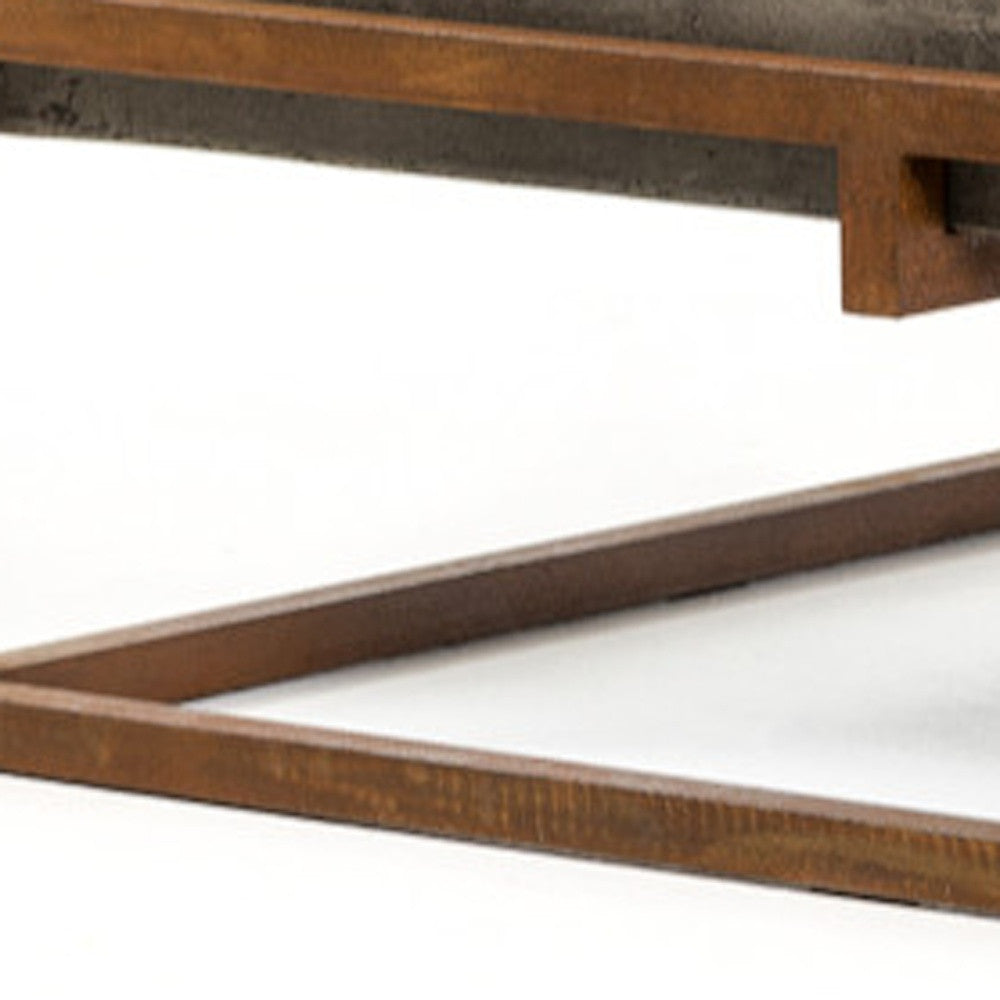 Dark Gray & Rust Concrete & Iron Square Abstract Coffee Table image 5
