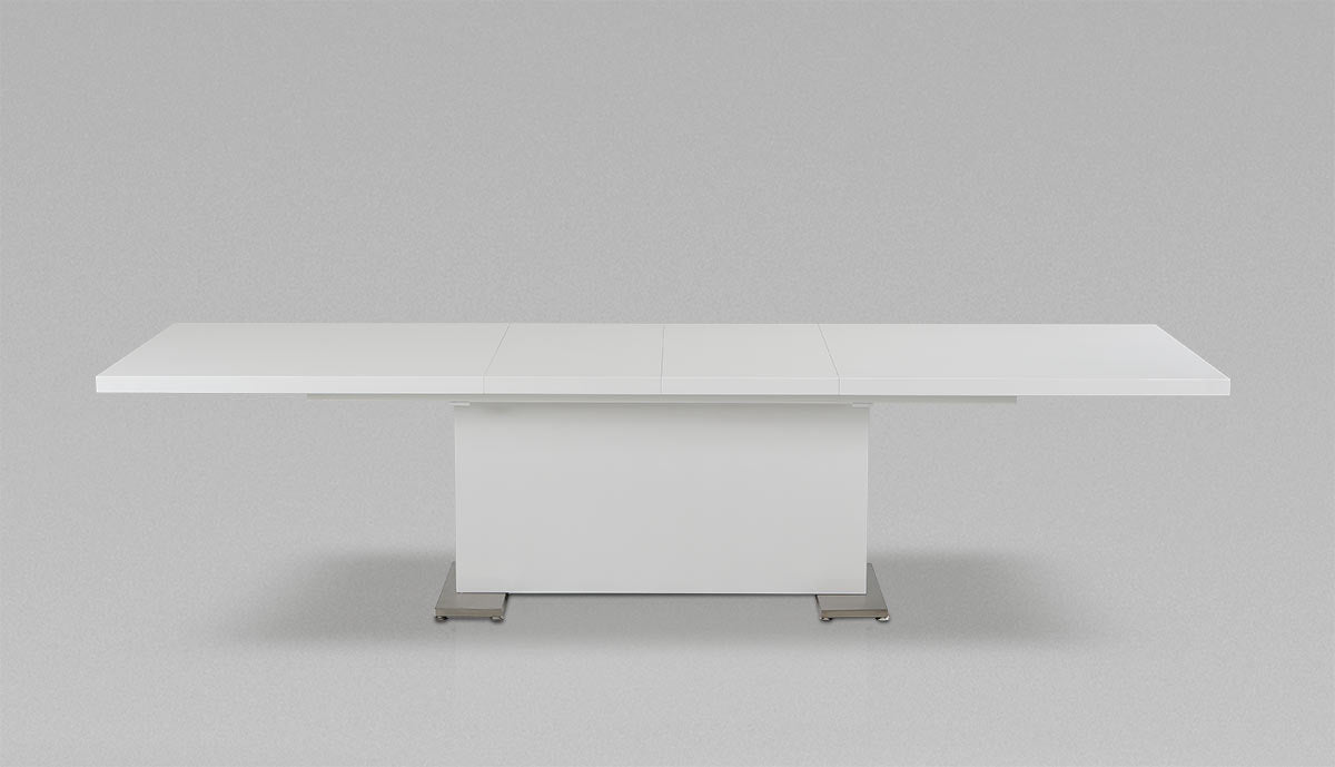 White Folding Pedestal Base Dining Table