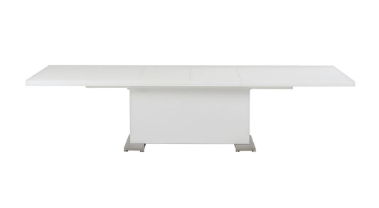 White Folding Pedestal Base Dining Table