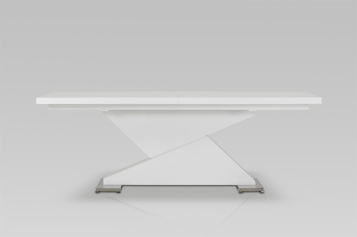White Mdf And Steel Dining Table