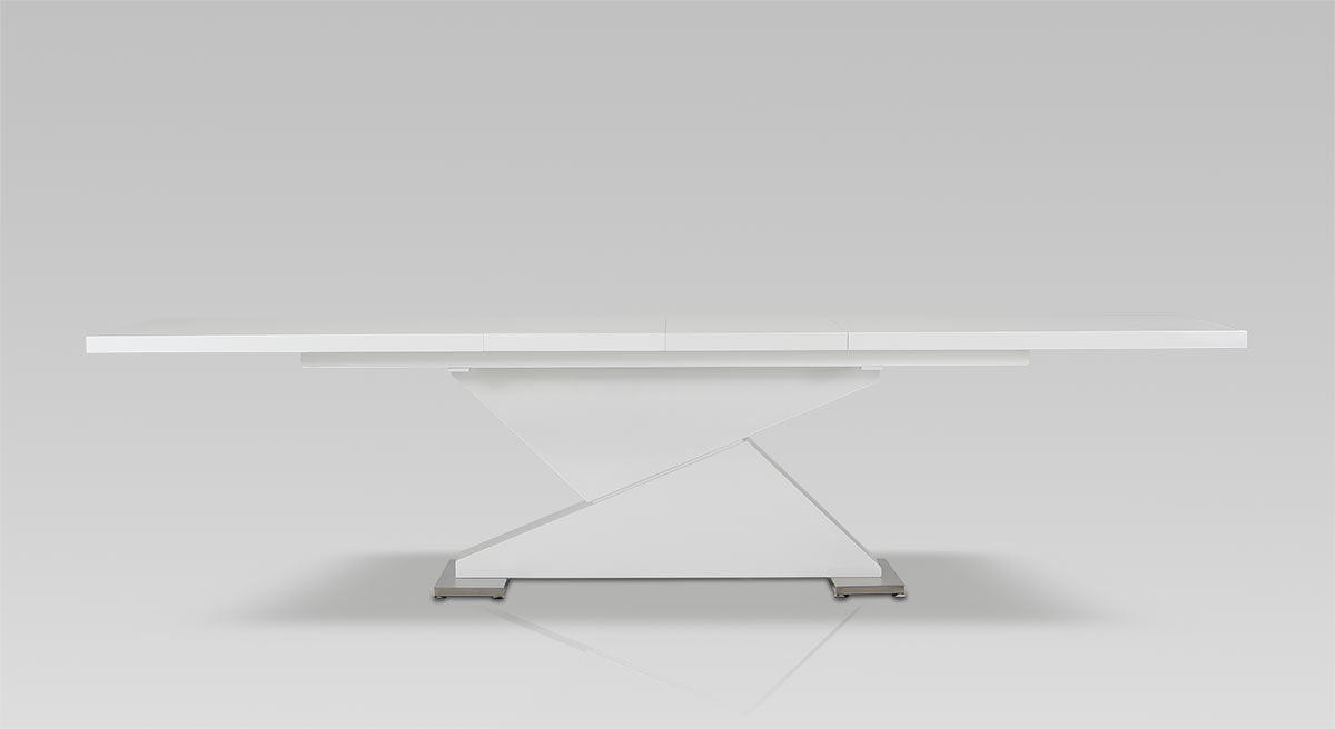 White Mdf And Steel Dining Table