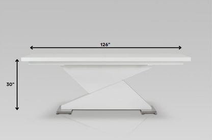 White Mdf And Steel Dining Table