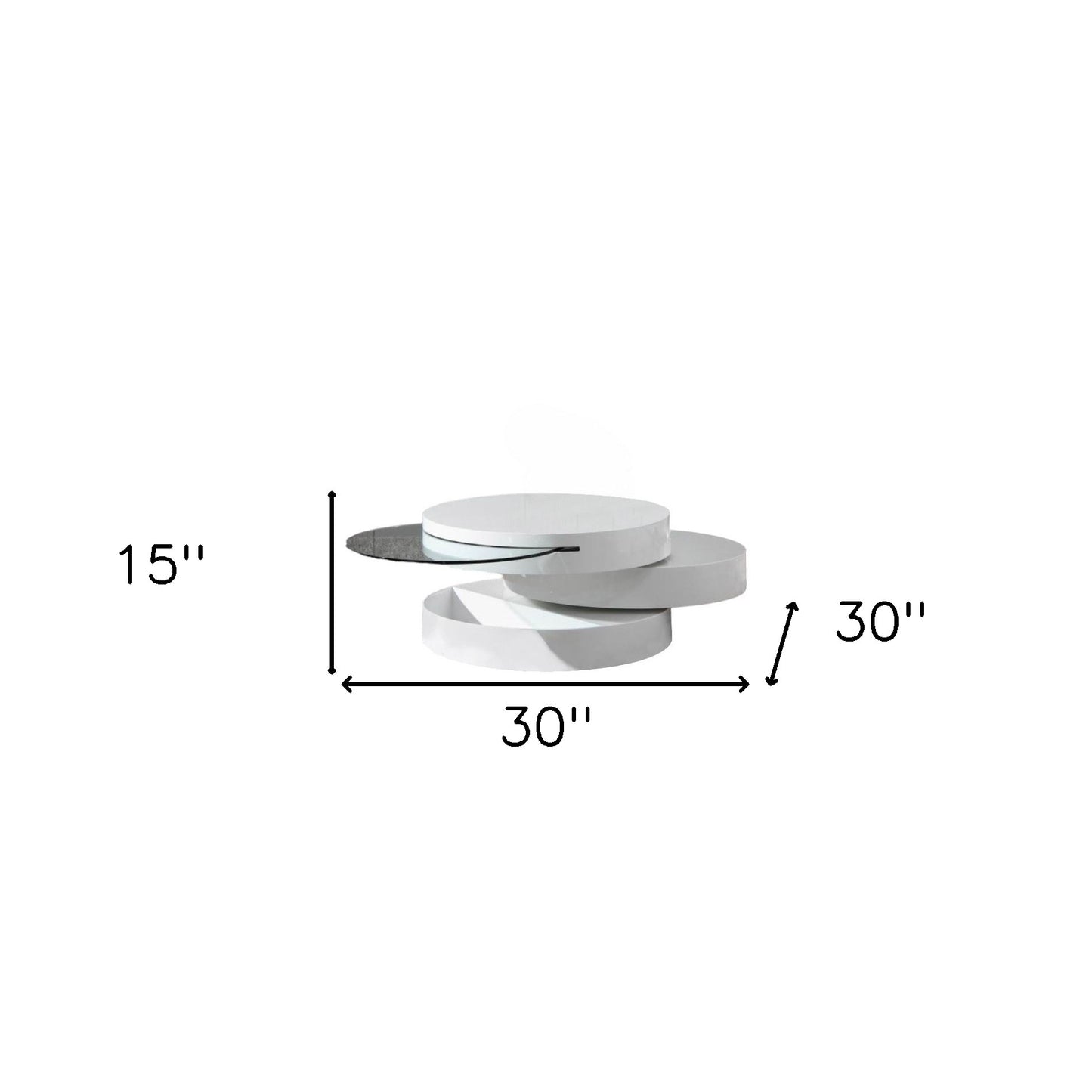 Mdf & Glass Swivel Coffee Table