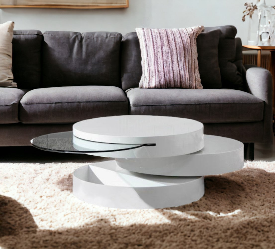 Mdf & Glass Swivel Coffee Table