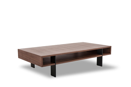 Walnut Veneer & Aluminum Coffee Table