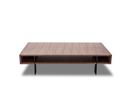 Walnut Veneer & Aluminum Coffee Table