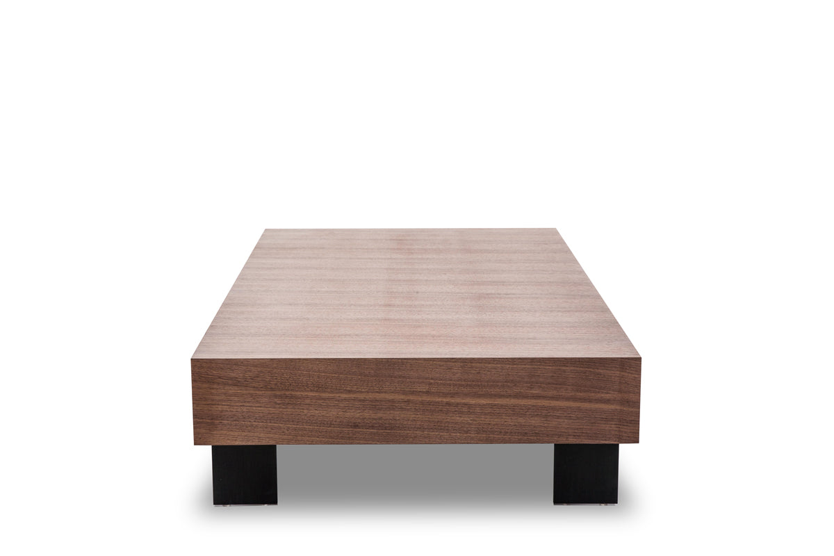 Walnut Veneer & Aluminum Coffee Table