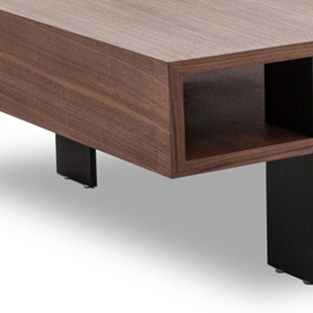 Walnut Veneer & Aluminum Coffee Table