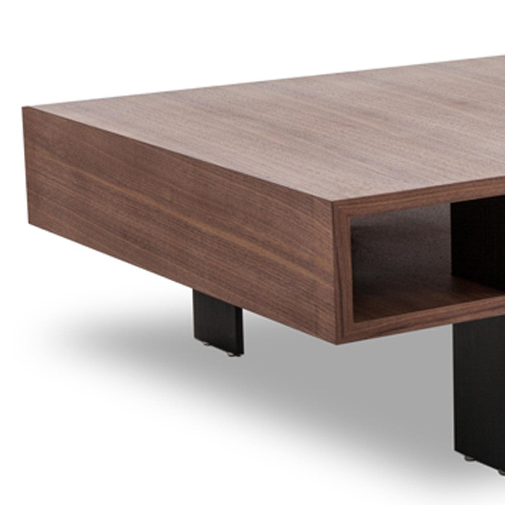 Walnut Veneer & Aluminum Coffee Table