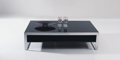 Ebony Lacquer Mdf & Steel Coffee Table