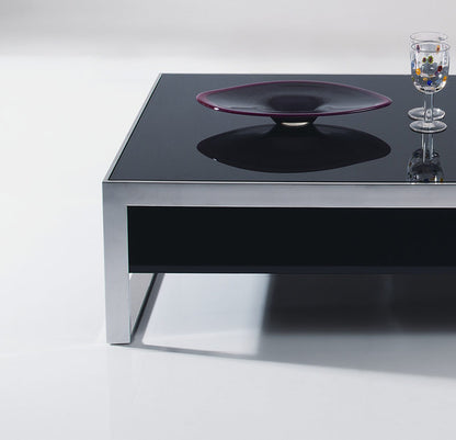 Ebony Lacquer Mdf & Steel Coffee Table