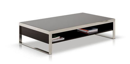 Ebony Lacquer Mdf & Steel Coffee Table