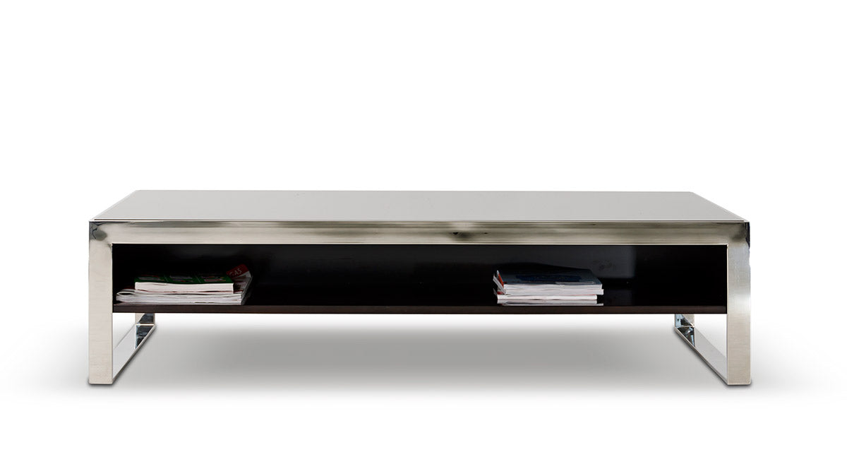 Ebony Lacquer Mdf & Steel Coffee Table