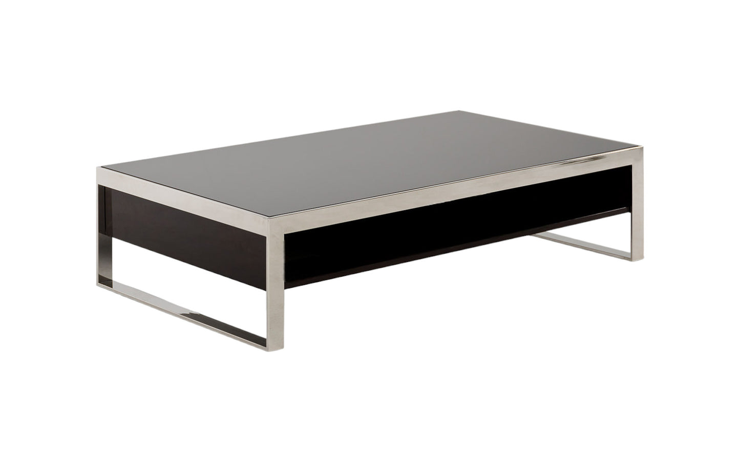 Ebony Lacquer Mdf & Steel Coffee Table